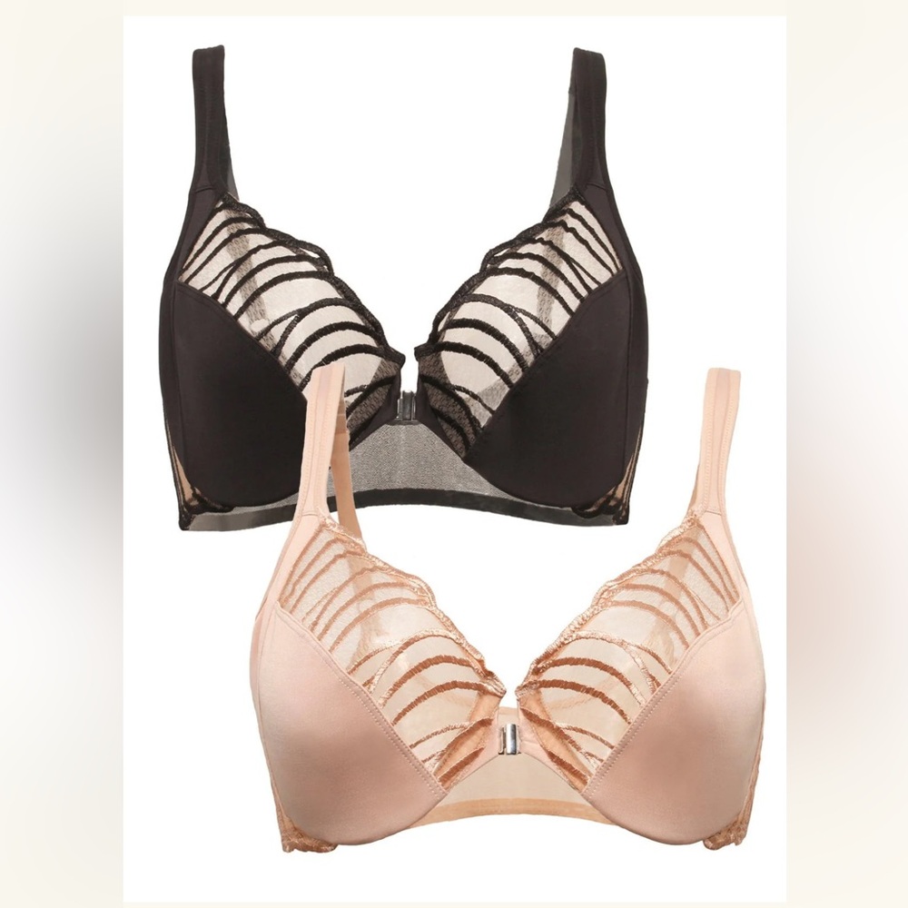 NWT Felina Angie Front Close Minimizer Bras, 2-Pack, 38D